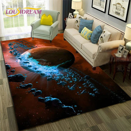 Area Rug Kids Room 3D Universe Galaxy Living Rug - Area Rug - LOUSIDREAM - Mad Fly Essentials