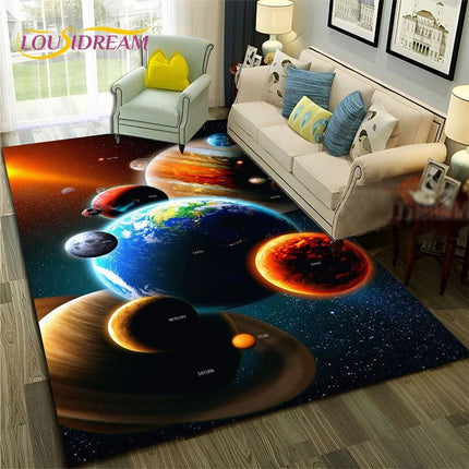 Area Rug Kids Room 3D Universe Galaxy Living Rug - Area Rug - LOUSIDREAM - Mad Fly Essentials