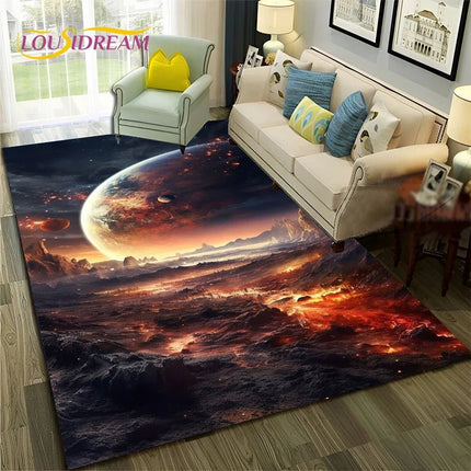 Area Rug Kids Room 3D Universe Galaxy Living Rug - Area Rug - LOUSIDREAM - Mad Fly Essentials