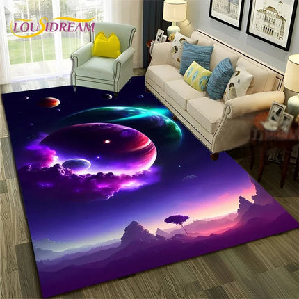 Area Rug Kids Room 3D Universe Galaxy Living Rug - Area Rug - LOUSIDREAM - Mad Fly Essentials