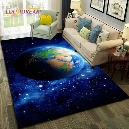 Area Rug Kids Room 3D Universe Galaxy Living Rug - Area Rug - LOUSIDREAM - Mad Fly Essentials