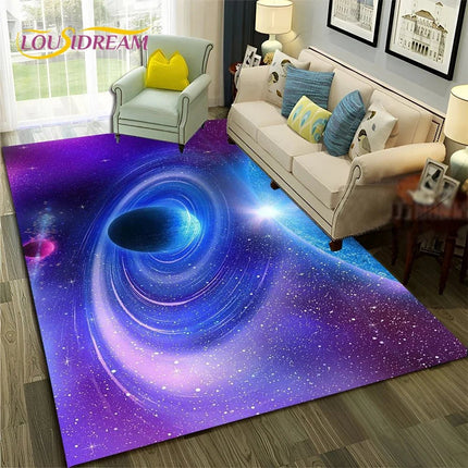 Area Rug Kids Room 3D Universe Galaxy Living Rug - Area Rug - LOUSIDREAM - Mad Fly Essentials