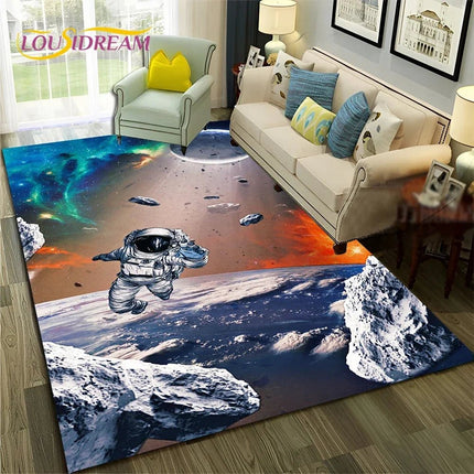 Area Rug Universe Space Galaxy Planet 3D Rug - Area Rug - Essential Rugs - Mad Fly Essentials