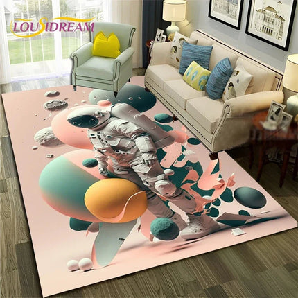 Area Rug Universe Space Galaxy Planet 3D Rug - Area Rug - Essential Rugs - Mad Fly Essentials