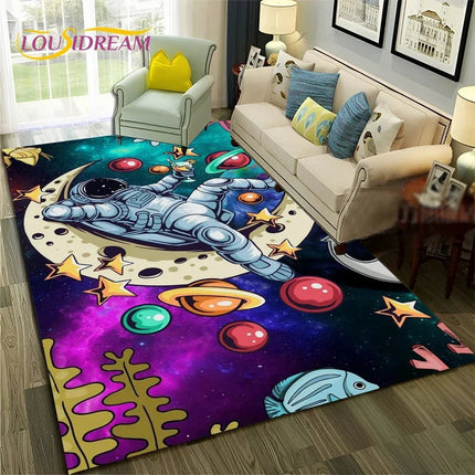 Area Rug Universe Space Galaxy Planet 3D Rug - Area Rug - Essential Rugs - Mad Fly Essentials