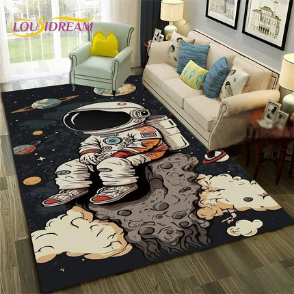 Area Rug Universe Space Galaxy Planet 3D Rug - Area Rug - Essential Rugs - Mad Fly Essentials