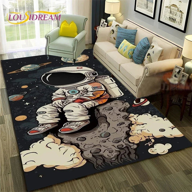Area Rug Universe Space Galaxy Planet 3D Rug - Area Rug - Essential Rugs - Mad Fly Essentials