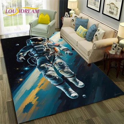 Area Rug Universe Space Galaxy Planet 3D Rug - Area Rug - Essential Rugs - Mad Fly Essentials