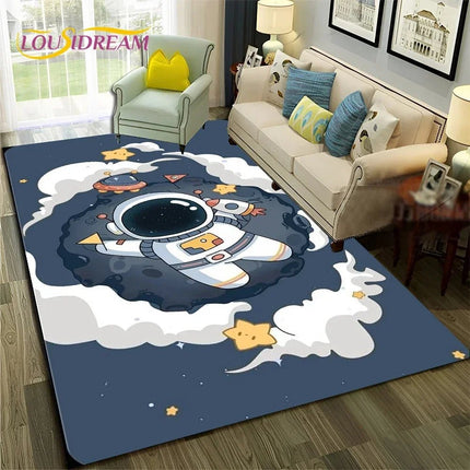 Area Rug Universe Space Galaxy Planet 3D Rug - Area Rug - Essential Rugs - Mad Fly Essentials