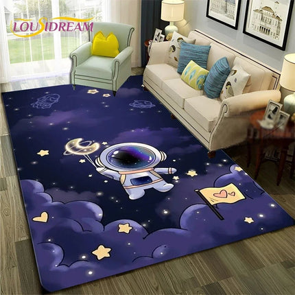 Area Rug Universe Space Galaxy Planet 3D Rug - Area Rug - Essential Rugs - Mad Fly Essentials