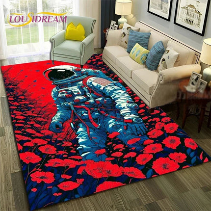 Area Rug Universe Space Galaxy Planet 3D Rug - Area Rug - Essential Rugs - Mad Fly Essentials