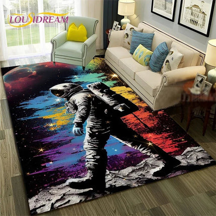 Area Rug Universe Space Galaxy Planet 3D Rug - Area Rug - Essential Rugs - Mad Fly Essentials