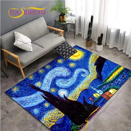Area Rug Van Gogh Starry Night Living Home Rug - Area Rug - LOUSIDREAM - Mad Fly Essentials
