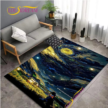 Area Rug Van Gogh Starry Night Living Home Rug - Area Rug - LOUSIDREAM - Mad Fly Essentials