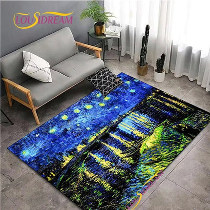 Area Rug Van Gogh Starry Night Living Home Rug - Area Rug - LOUSIDREAM - Mad Fly Essentials
