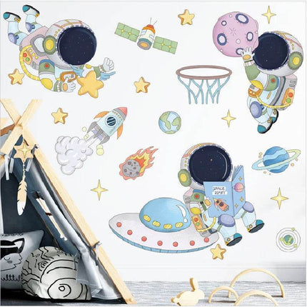 Astronaut Moon Planets Mural 3D Wall Sticker - 3D Wall Sticker - FEISITA - Mad Fly Essentials
