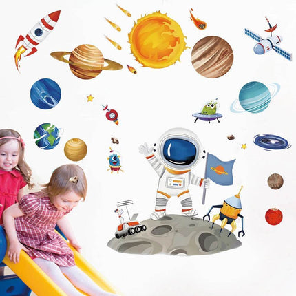Astronaut Moon Planets Mural 3D Wall Sticker - 3D Wall Sticker - FEISITA - Mad Fly Essentials