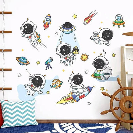 Astronaut Moon Planets Mural 3D Wall Sticker - 3D Wall Sticker - FEISITA - Mad Fly Essentials