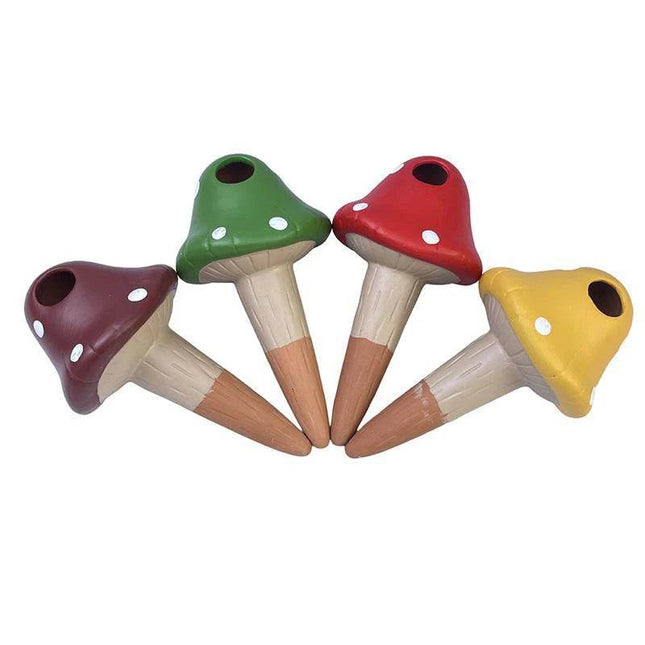 Auto 4pc Ceramic Mushroom Water Dripper Garden Decor - Garden Decor - Garden Pros - Mad Fly Essentials