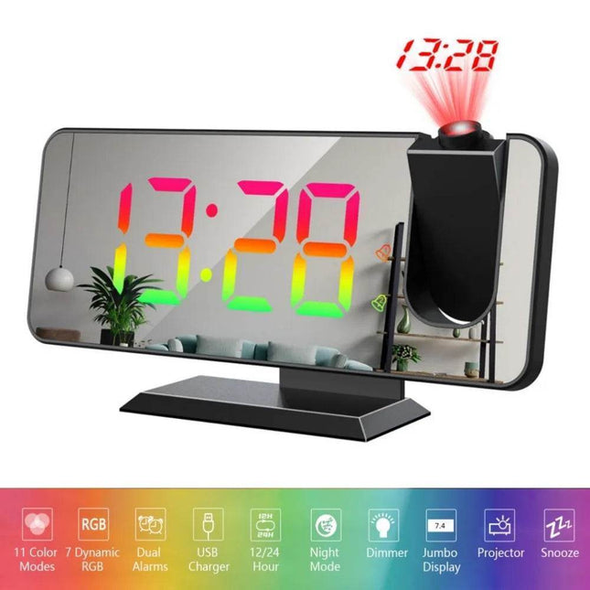 Auto - Dimming RGB Projector Alarm Clock - Alarm Clock - NieNie - Mad Fly Essentials