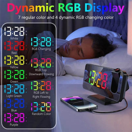 Auto - Dimming RGB Projector Alarm Clock - Alarm Clock - NieNie - Mad Fly Essentials