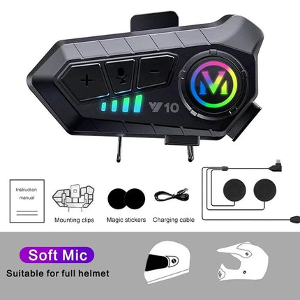 Auto Essentials Bluetooth Motorcycle Intercom Noise-Reduction Headset - Auto Essentials - Autoeye - Mad Fly Essentials