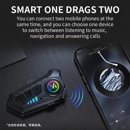 Auto Essentials Bluetooth Motorcycle Intercom Noise-Reduction Headset - Auto Essentials - Autoeye - Mad Fly Essentials