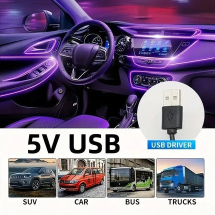 Auto LED Light 5M Car El Wire LED USB Flexible Interior Lights - Auto LED Light - BDJ - Mad Fly Essentials