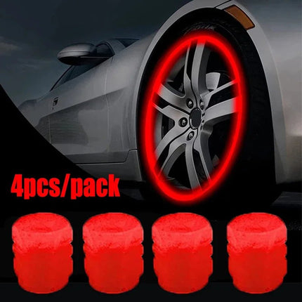 Auto LED Light Luminous Fluorescent Car Tire Valve Caps - Auto LED Light - Kiend - Mad Fly Essentials