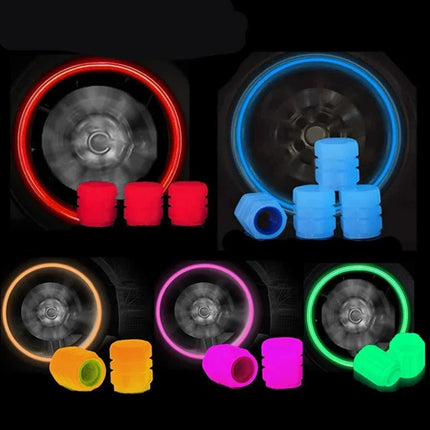 Auto LED Light Luminous Fluorescent Car Tire Valve Caps - Auto LED Light - Kiend - Mad Fly Essentials