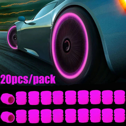 Auto LED Light Luminous Fluorescent Car Tire Valve Caps - Auto LED Light - Kiend - Mad Fly Essentials