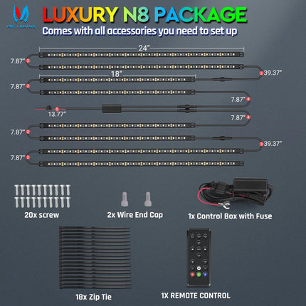 Auto LED Light N8 RGBW Underglow Wireless App Lights - Auto LED Light - BLALION - Mad Fly Essentials