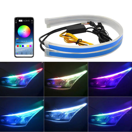Auto LED Light RGB Remote APP DRL Strip Hood Decor - Auto LED Light - Kiend - Mad Fly Essentials