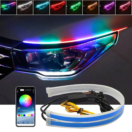Auto LED Light RGB Remote APP DRL Strip Hood Decor - Auto LED Light - Kiend - Mad Fly Essentials