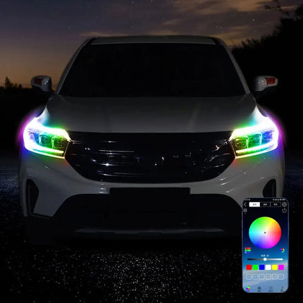 Auto LED Light RGB Remote APP DRL Strip Hood Decor - Auto LED Light - Kiend - Mad Fly Essentials