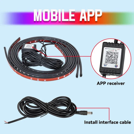 Auto LED Light Underglow Strip Light RGB APP Control - Auto LED Light - RXZ - Mad Fly Essentials