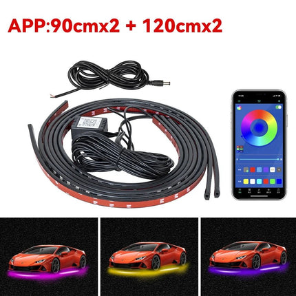 Auto LED Light Underglow Strip Light RGB APP Control - Auto LED Light - RXZ - Mad Fly Essentials