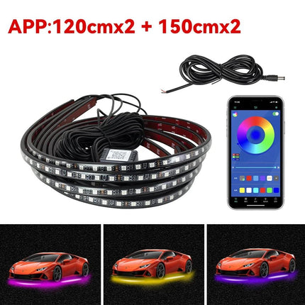 Auto LED Light Underglow Strip Light RGB APP Control - Auto LED Light - RXZ - Mad Fly Essentials