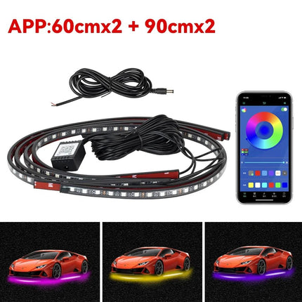 Auto LED Light Underglow Strip Light RGB APP Control - Auto LED Light - RXZ - Mad Fly Essentials