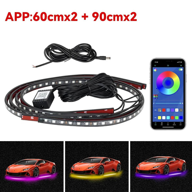 Auto LED Light Underglow Strip Light RGB APP Control - Auto LED Light - RXZ - Mad Fly Essentials