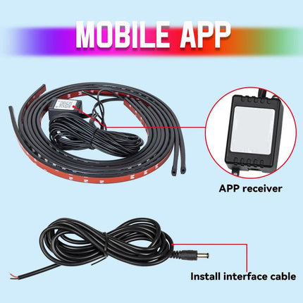 Auto LED Light Underglow Strip Light RGB APP Control - Auto LED Light - RXZ - Mad Fly Essentials