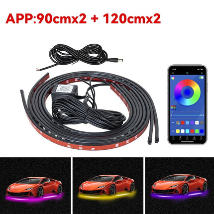 Auto LED Light Underglow Strip Light RGB APP Control - Auto LED Light - RXZ - Mad Fly Essentials