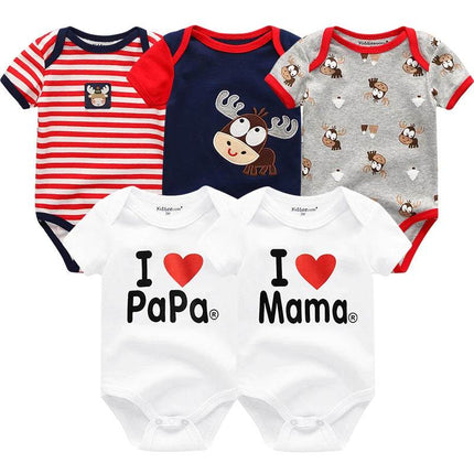 Aynigiell Infant Boys Cartoon 5pk Baby Romper - Mad Fly Essentials