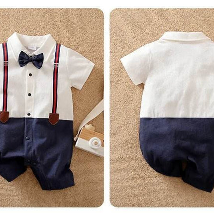 Baby Boy 0 - 18M Tie Clothing Set Gentleman Outfit - Gentleman Outfit - Kabeier - Mad Fly Essentials