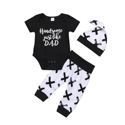 Baby Boy 0 - 24M Handsome Like Dad 3pc Clothing Set - Clothing Set - Canrulo - Mad Fly Essentials