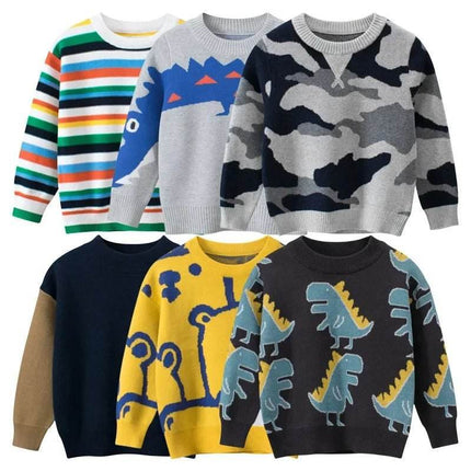 Baby Boy Dinosaur Animal Casual Sweater - Sweater - Little maven - Mad Fly Essentials