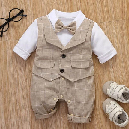 Baby Boy 3 - 24M Plaid Formal Gentleman Outfit - Gentleman Outfit - Prowow - Mad Fly Essentials
