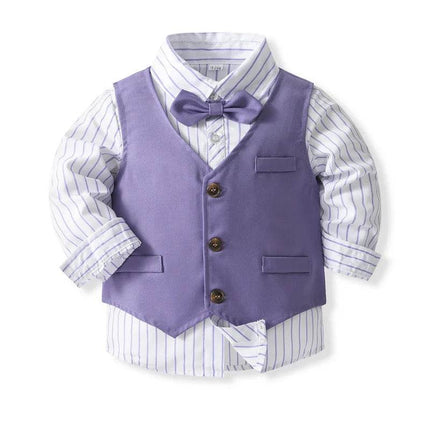 Baby Boy 4pc Boutique Purple Gentleman Outfit - Gentleman Outfit - Kabeier - Mad Fly Essentials