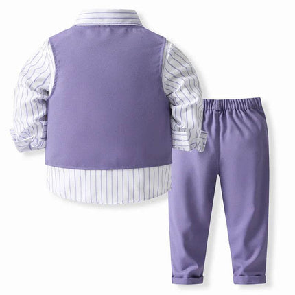 Baby Boy 4pc Boutique Purple Gentleman Outfit - Gentleman Outfit - Kabeier - Mad Fly Essentials