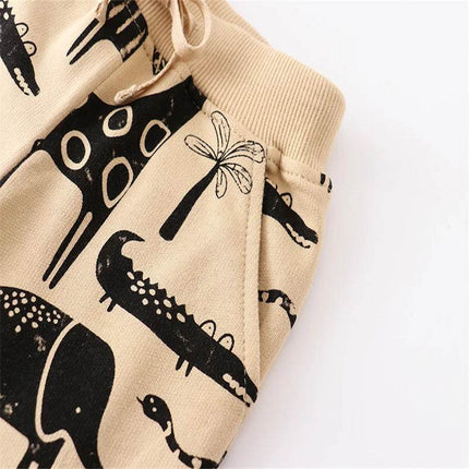 Baby Boy Animal All - Season Drawstring Sweatpants - Sweatpants - jumping meters - Mad Fly Essentials